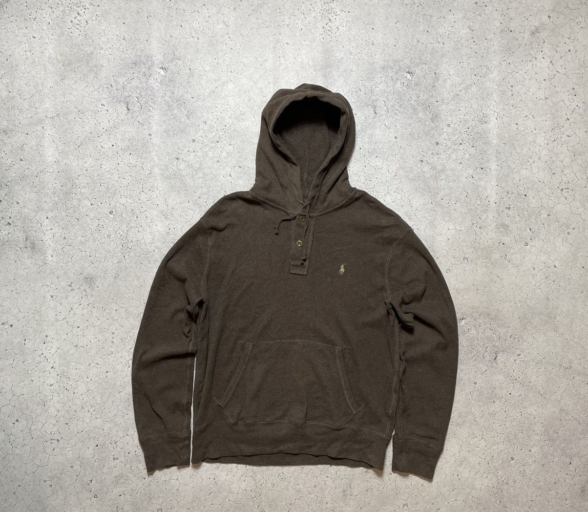 Polo Ralph Lauren × Ralph Lauren × Vintage Polo Ralph Lauren Brown Vintage 90s Hooded Sweater Size US M / EU 48-50 / 2 - 1 Thumbnail