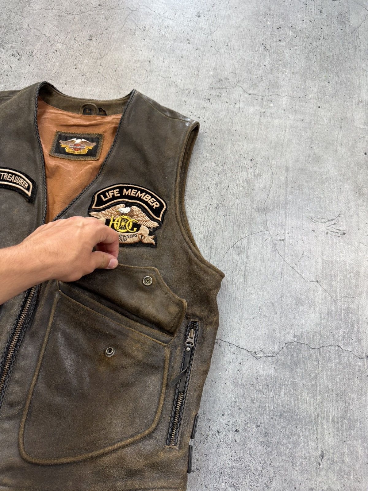 Harley Davidson RARE Vintage 90s Harley Davidson Leather Vest Size US L / EU 52-54 / 3 - 5 Thumbnail