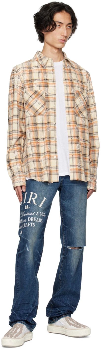 Amiri o1w1db10125 Embroidered Jean in Blue Size US 34 / EU 50 - 3 Thumbnail