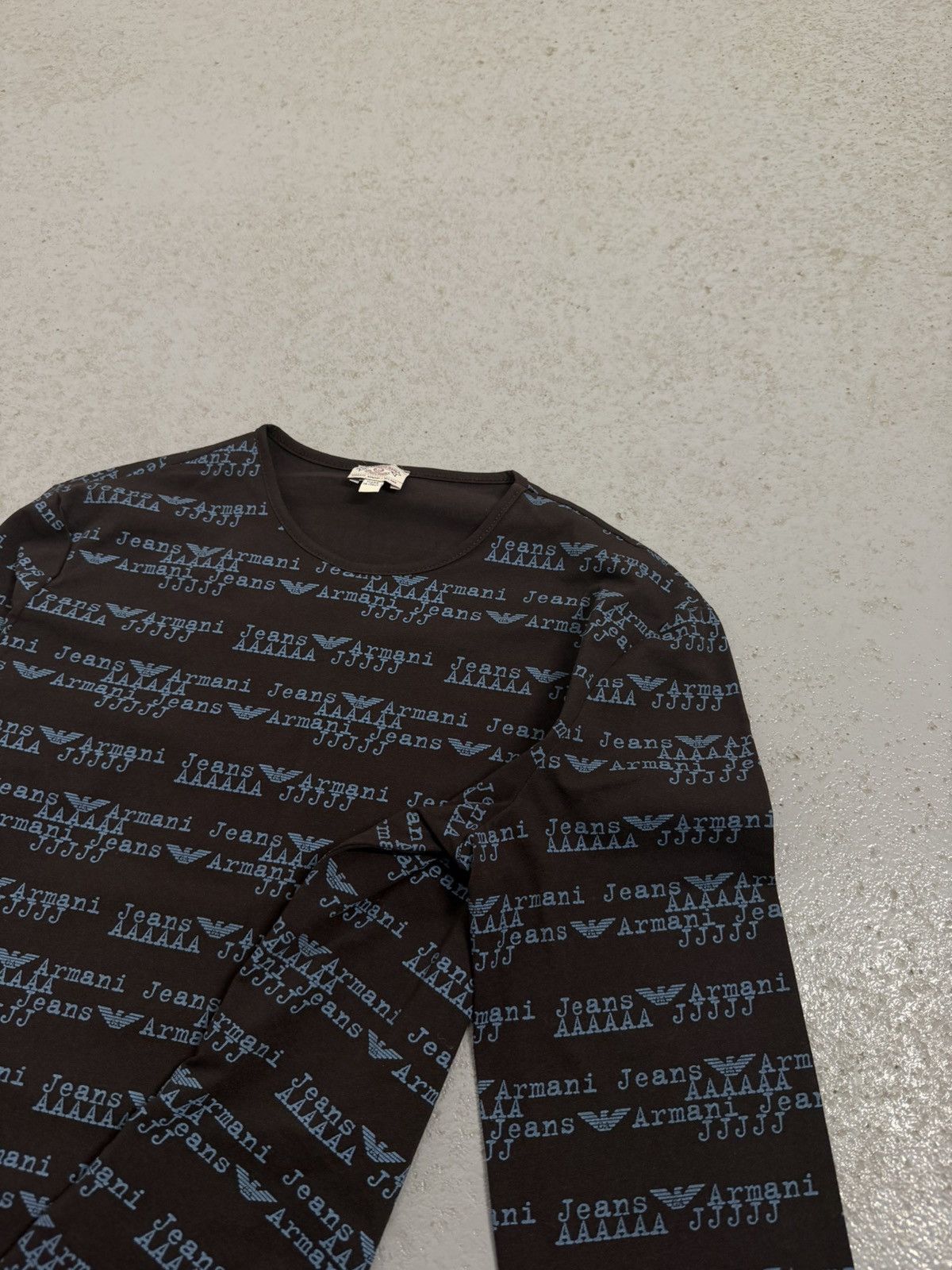 Armani Vintage 90s Armani Jeans Mesh Monogram Jjj Top Size L / US 10 / IT 46 - 7 Thumbnail