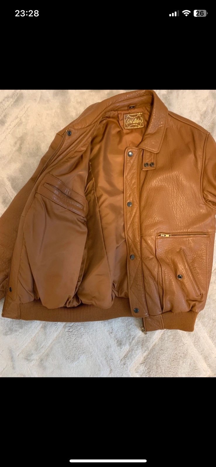 Vintage Vintage Brown Leather Jacket Size US L / EU 52-54 / 3 - 3 Thumbnail
