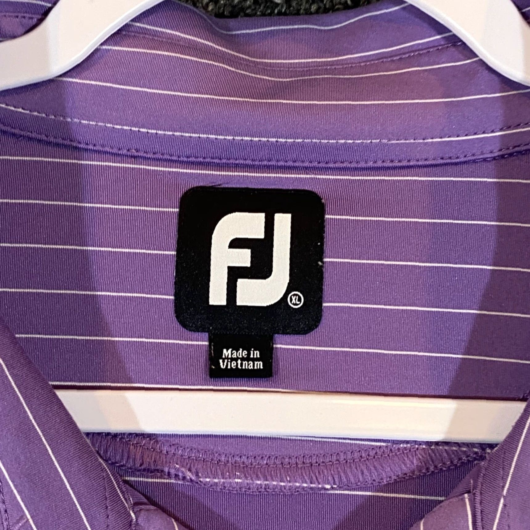Footjoy FootJoy Polo Mens XL Purple Striped Performance Golf Shirt S/S The Rookery DE Mens XL Purple Striped Polo Golf Shirt Size US XL / EU 56 / 4 - 2 Thumbnail