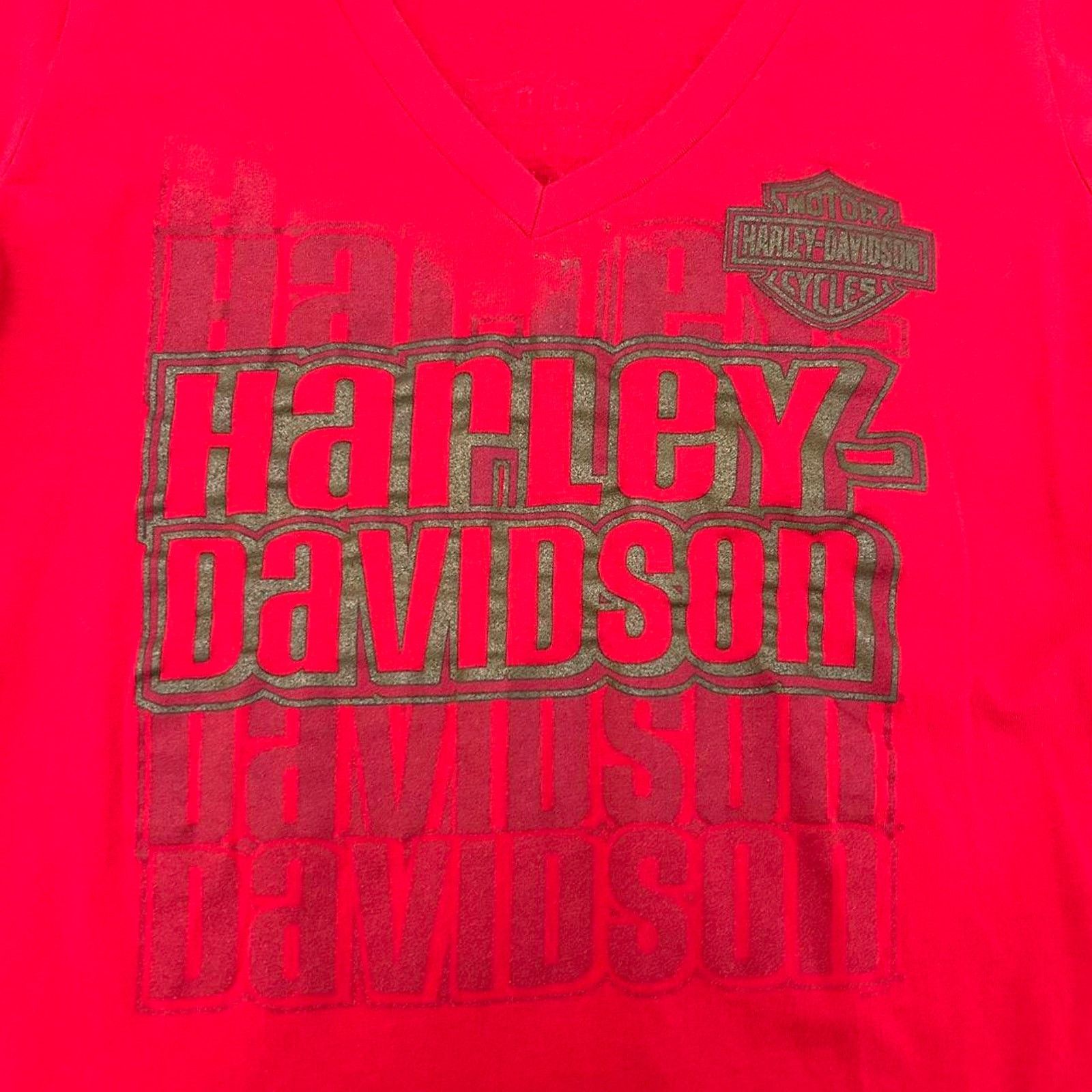 Harley Davidson Y2K Red Harley Davidson Logo Short Sleeve Tee. Sz L Size L / US 10 / IT 46 - 2 Thumbnail