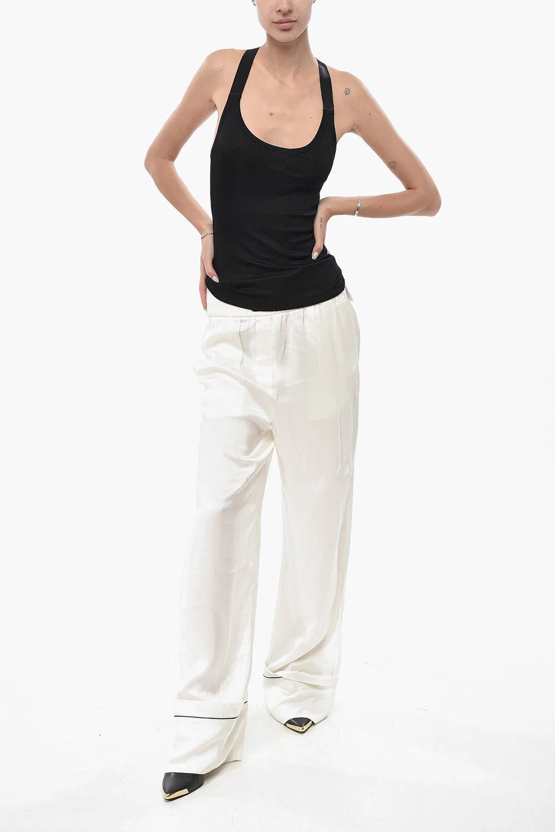 Off-White og1mm0426 Cotton-Blend Tank Top in Black Size M / US 6-8 / IT 42-44 - 4 Thumbnail