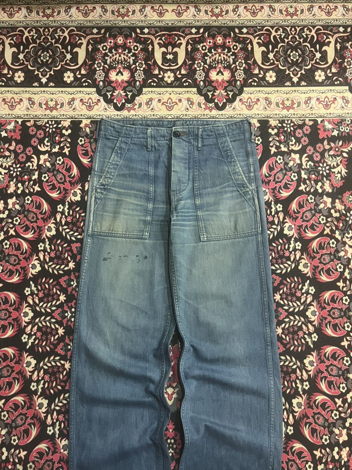 OMNIGOD Vintage Japanese Brand Omnigod Blue Washed Fatigue Pants Size US 30 / EU 46 - 3 Thumbnail