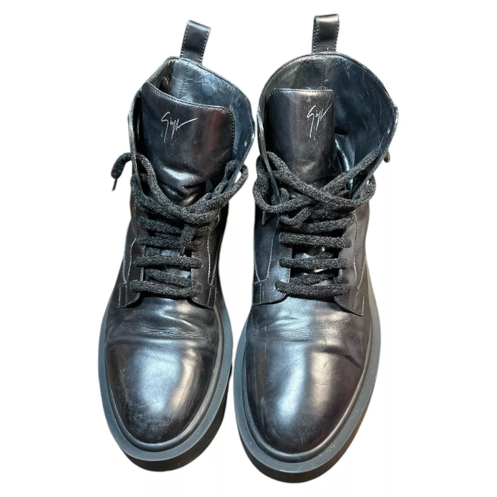 Giuseppe Zanotti Giuseppe Zanotti Boots Black Leather 11 44 Lace Up Rubber Size US 11 / EU 44 - 4 Thumbnail