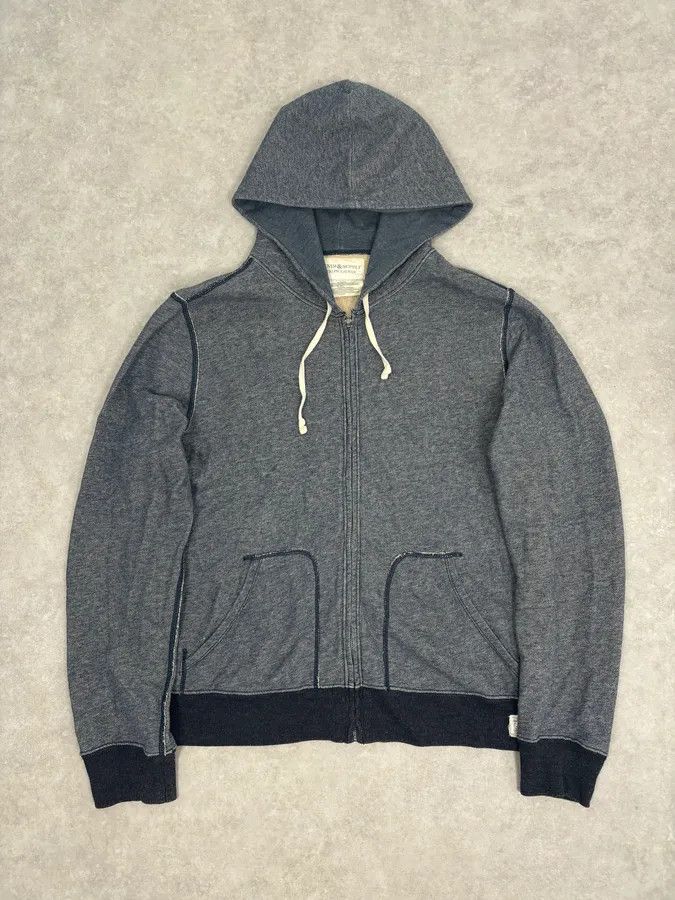 Polo Ralph Lauren 2010s Ralph Lauren Blue Distressed USA Flag Zip-up Hoodie Size US L / EU 52-54 / 3 - 3 Thumbnail