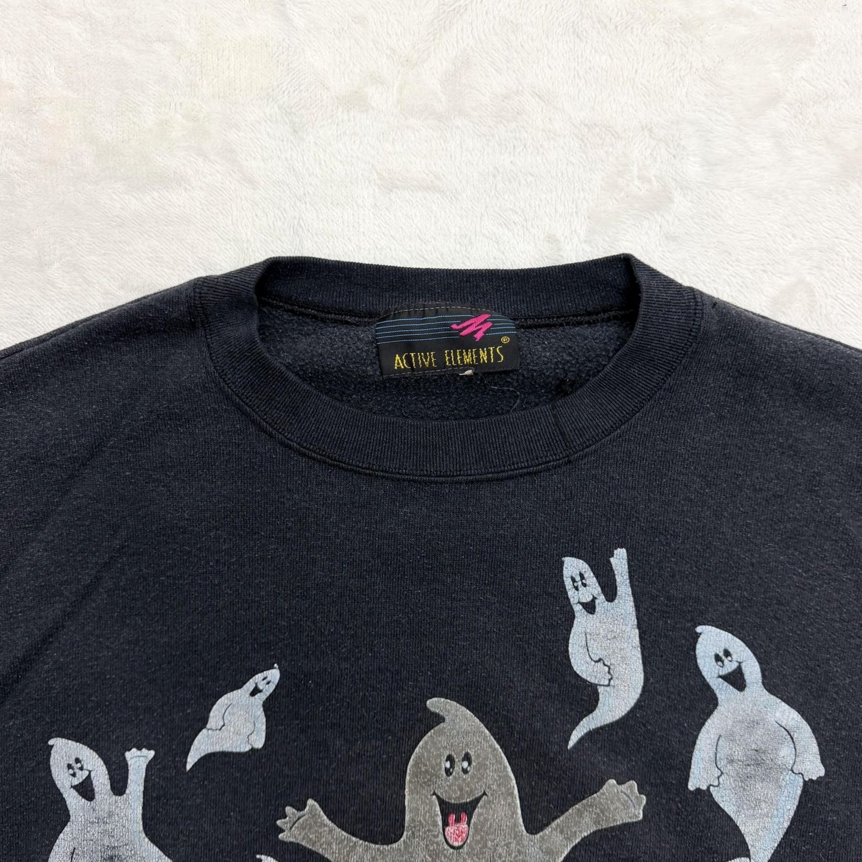 Vintage VINTAGE Active Elements Boo Ghost Sweatshirt Mens Large Halloween Graphic Fleece Size US L / EU 52-54 / 3 - 3 Thumbnail