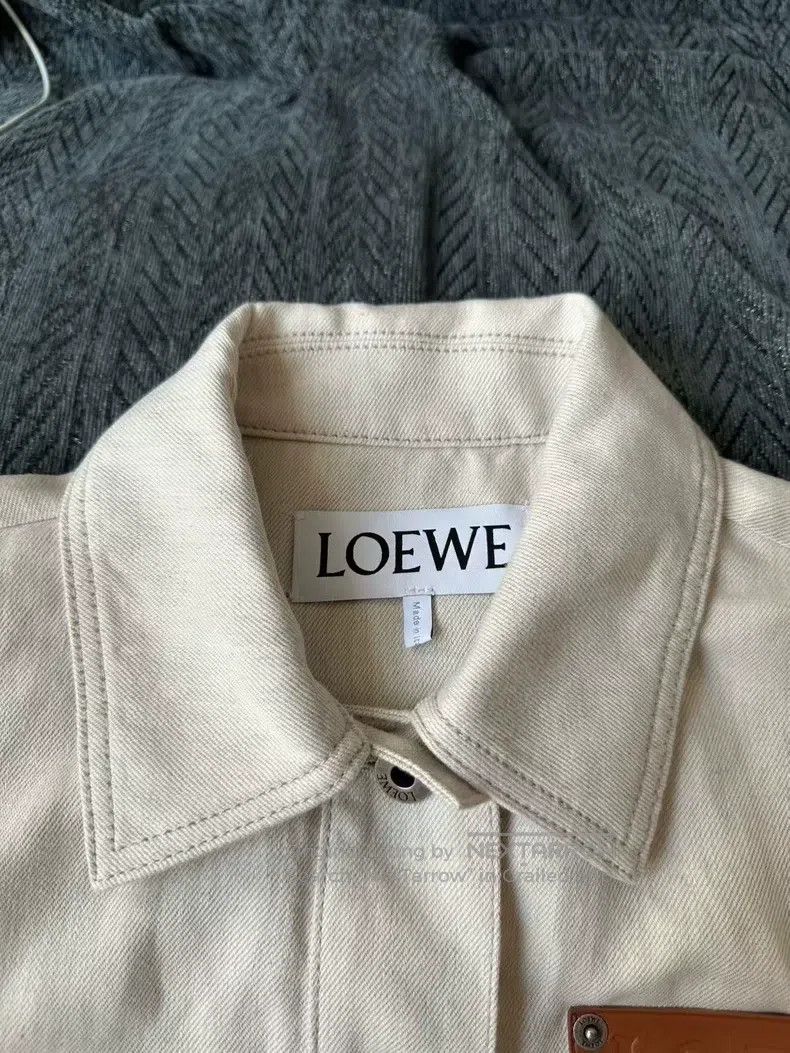 Loewe Loewe Off-White Leather Patch Denim Jacket Size XS / US 0-2 / IT 36-38 - 3 Thumbnail