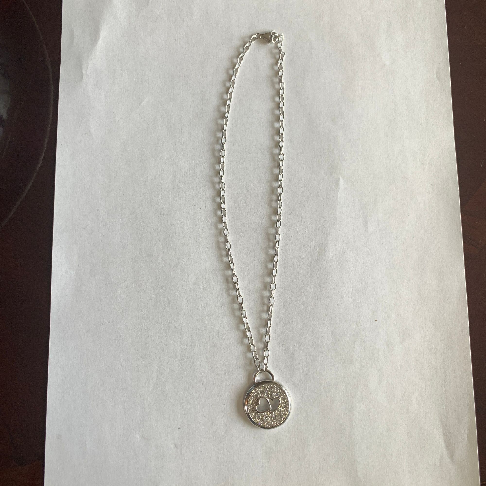 Designer Hearts and Cubic Zirconia Pendant on 16" Choker Chain Size ONE SIZE - 11 Thumbnail