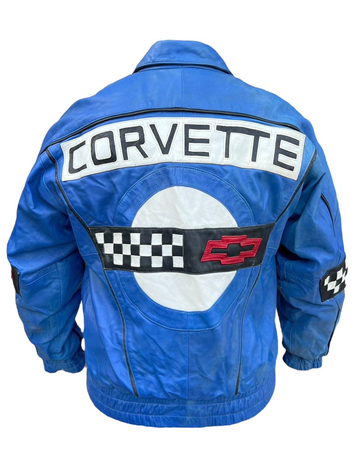 Corvette Leather Jacket Racing Vintage 90s Corvette Patch Racing Leather Jacket Grailed
