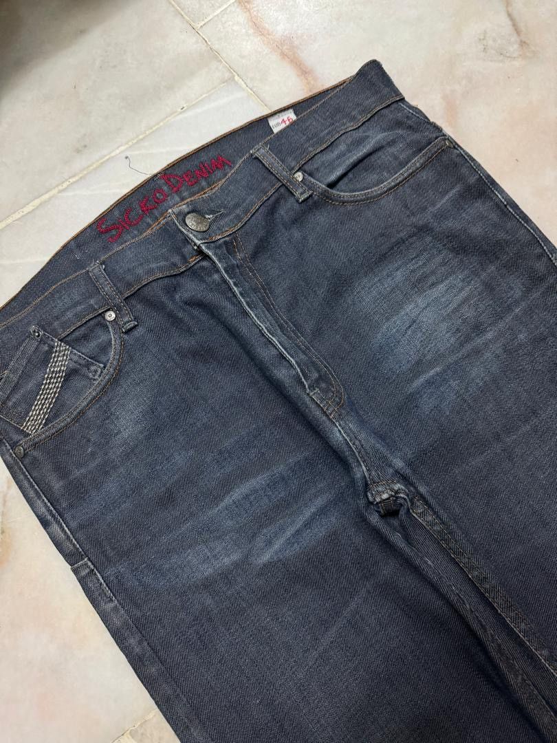 Vintage 💥Sick Jeans💥90s Style Sicko Denim Rusty Mudwash Thrashed Size US 35 - 7 Thumbnail