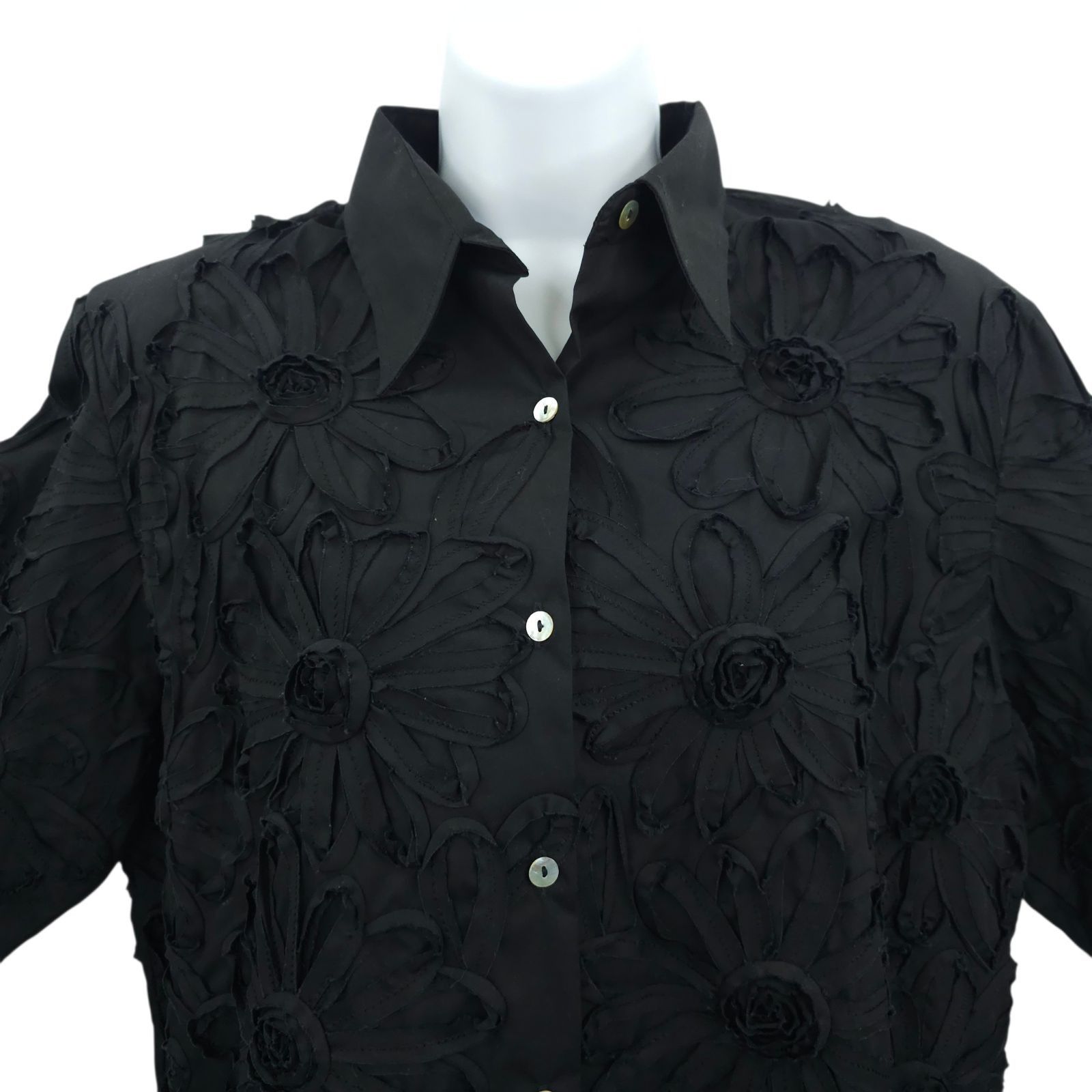 Other Pong Poco Shirt XL Fabric Ribbons Textured Flower Boho Artsy Size XL / US 12-14 / IT 48-50 - 11 Thumbnail