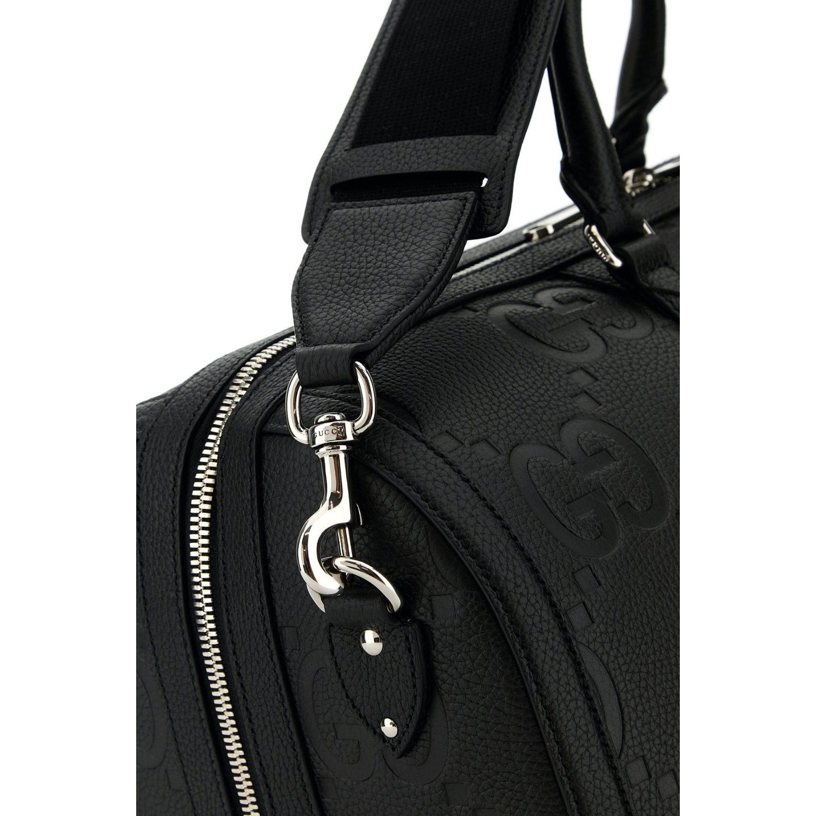 GUCCI GG Black Leather Travel Duffle Bag New & Authentic