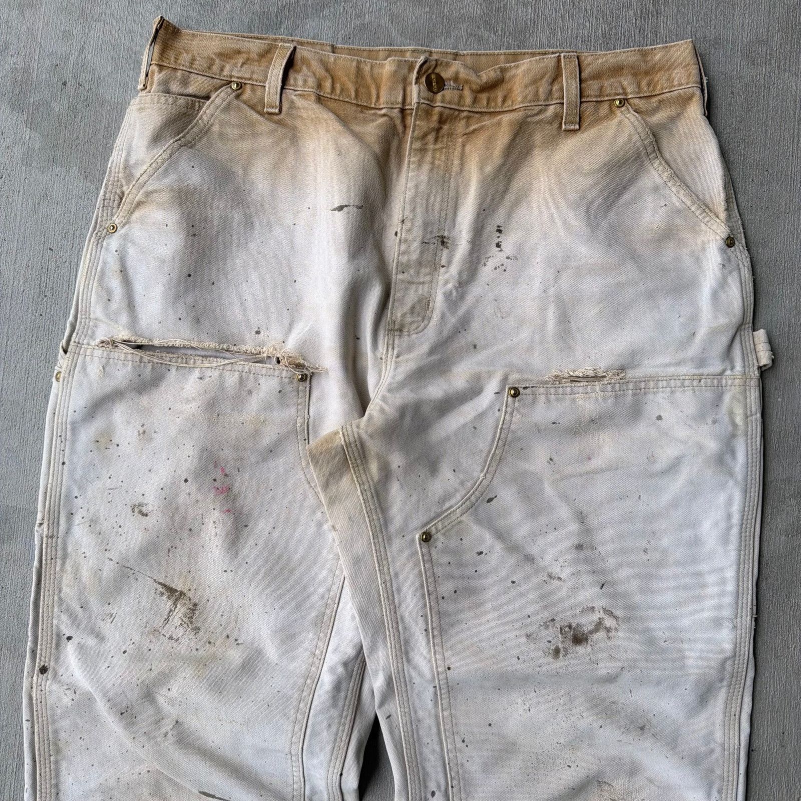 Carhartt × Vintage Carhartt FADED brown double knee work wear carpenter pants Size US 36 / EU 52 - 2 Thumbnail