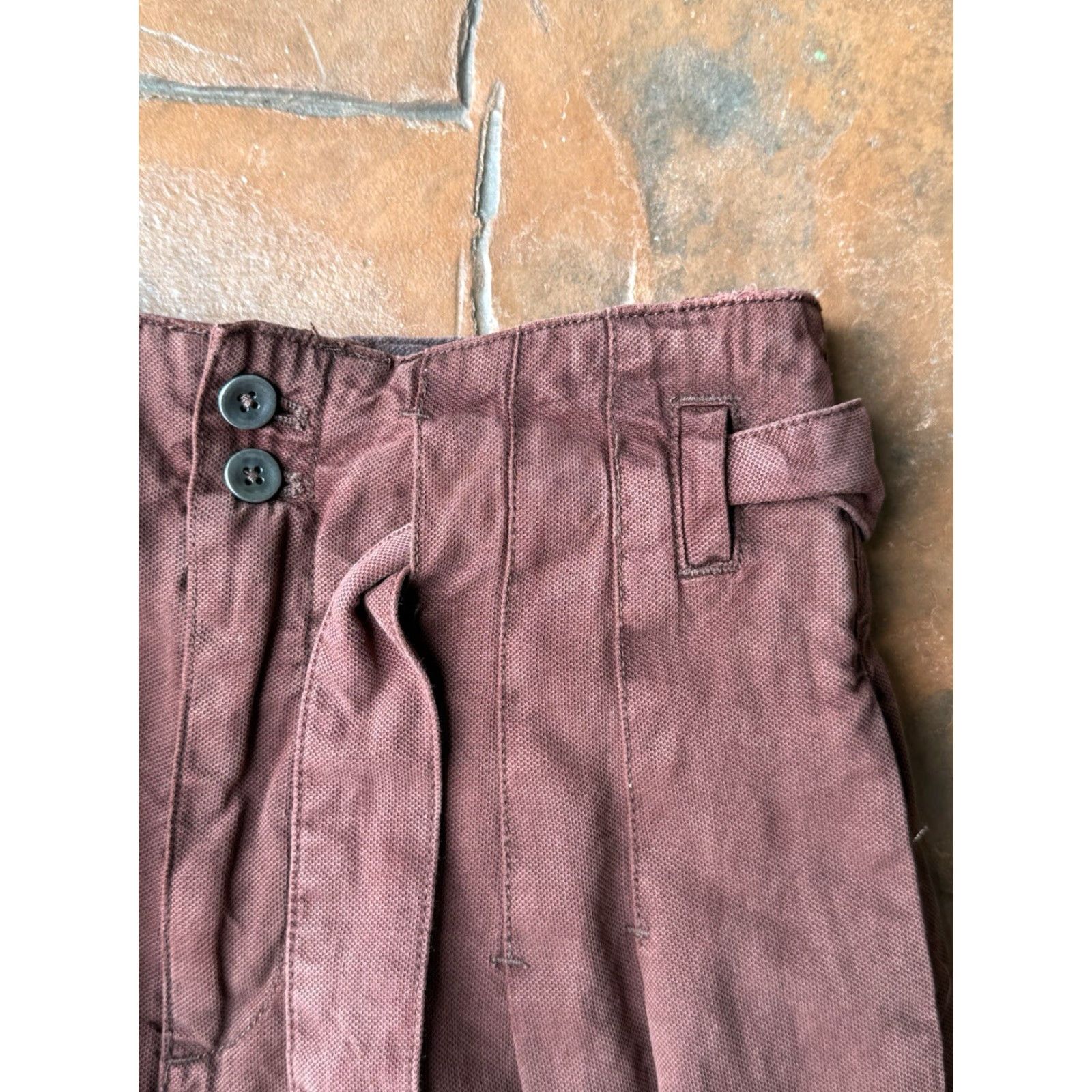 Free People Free People Dwell On Dreams High Waist Pleated Belt Tie Trouser Pants 0 Red Cotton Wide-Leg Womens pants Size 25" / US 0 / IT 36 - 4 Thumbnail