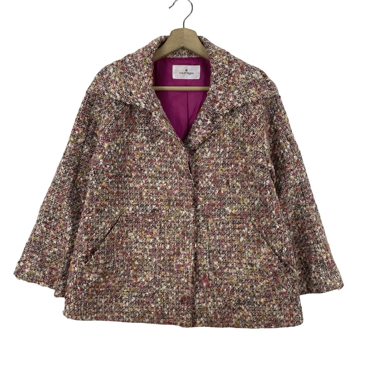 Courreges Vintage COURREGES TWEED Jacket Cropped Coat Paris Designer Size M / US 6-8 / IT 42-44 - 5 Thumbnail