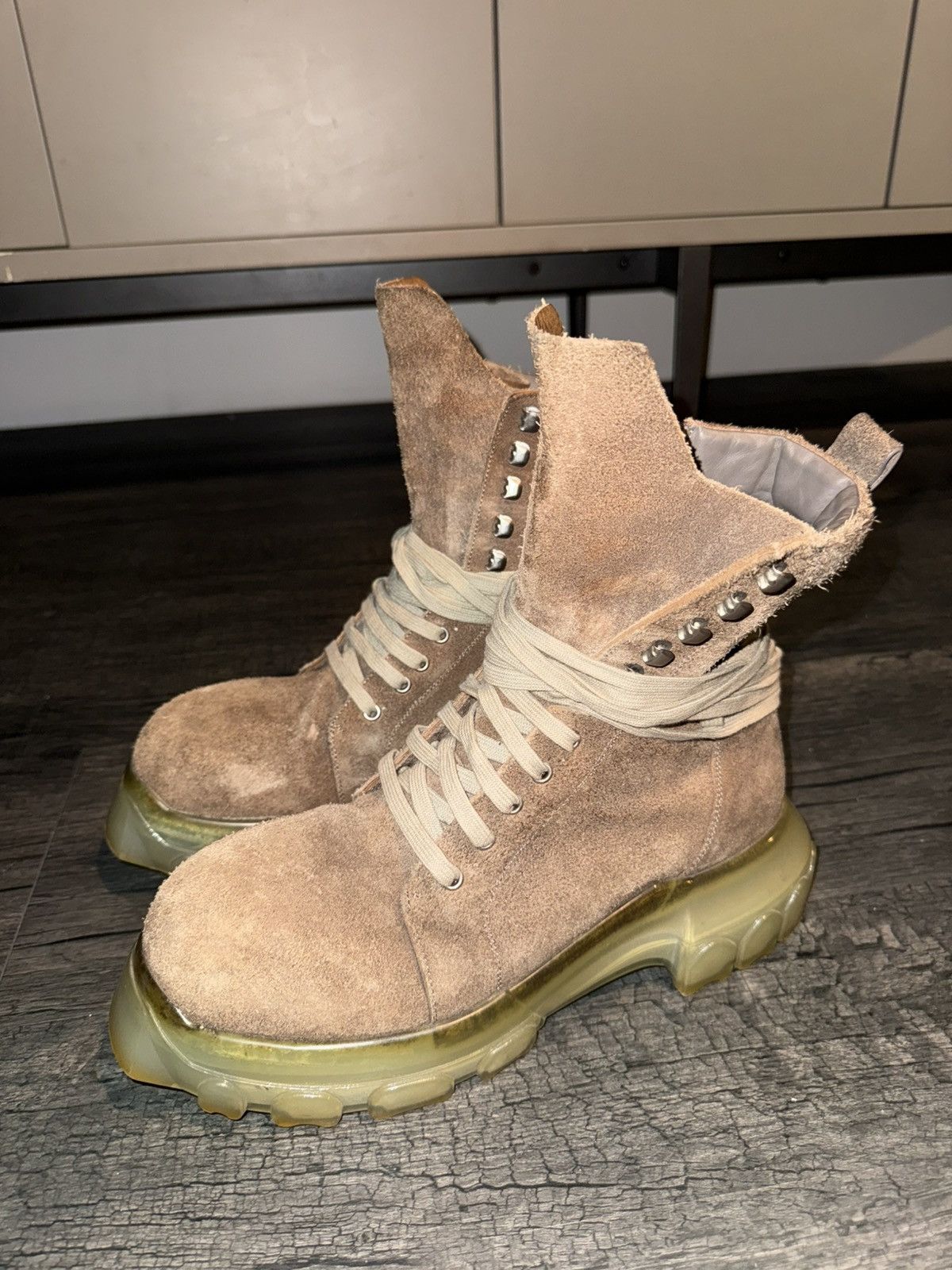Rick Owens Rick Owens Lace-Up Bozo Tractor DUST/CLEAR Size US 11 / EU 44 - 3 Thumbnail