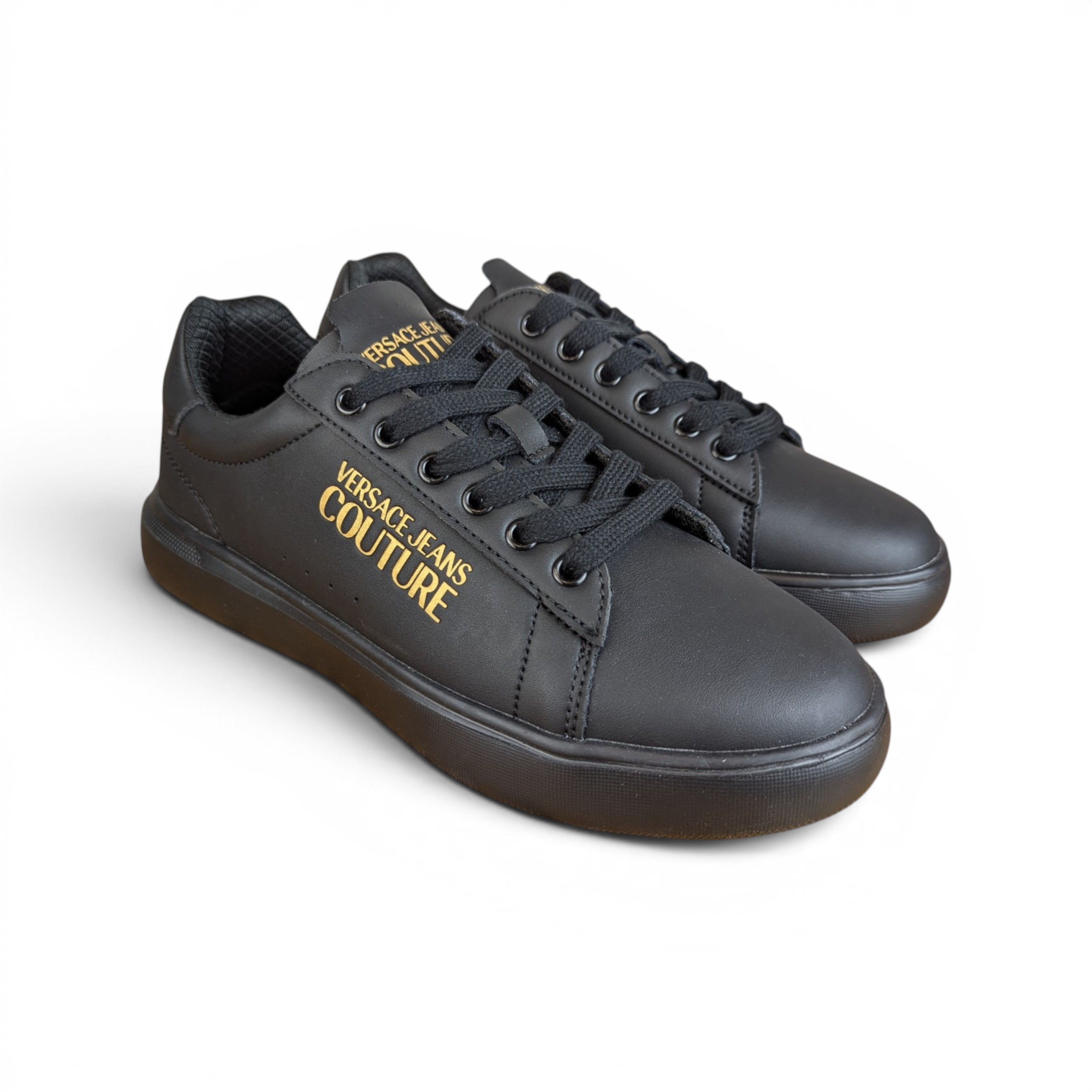 Versace Jeans Couture VERSACE JEANS COUTURE ALL BLACK SNEAKERS WITH LOGO Size US 7 / IT 37 - 3 Thumbnail