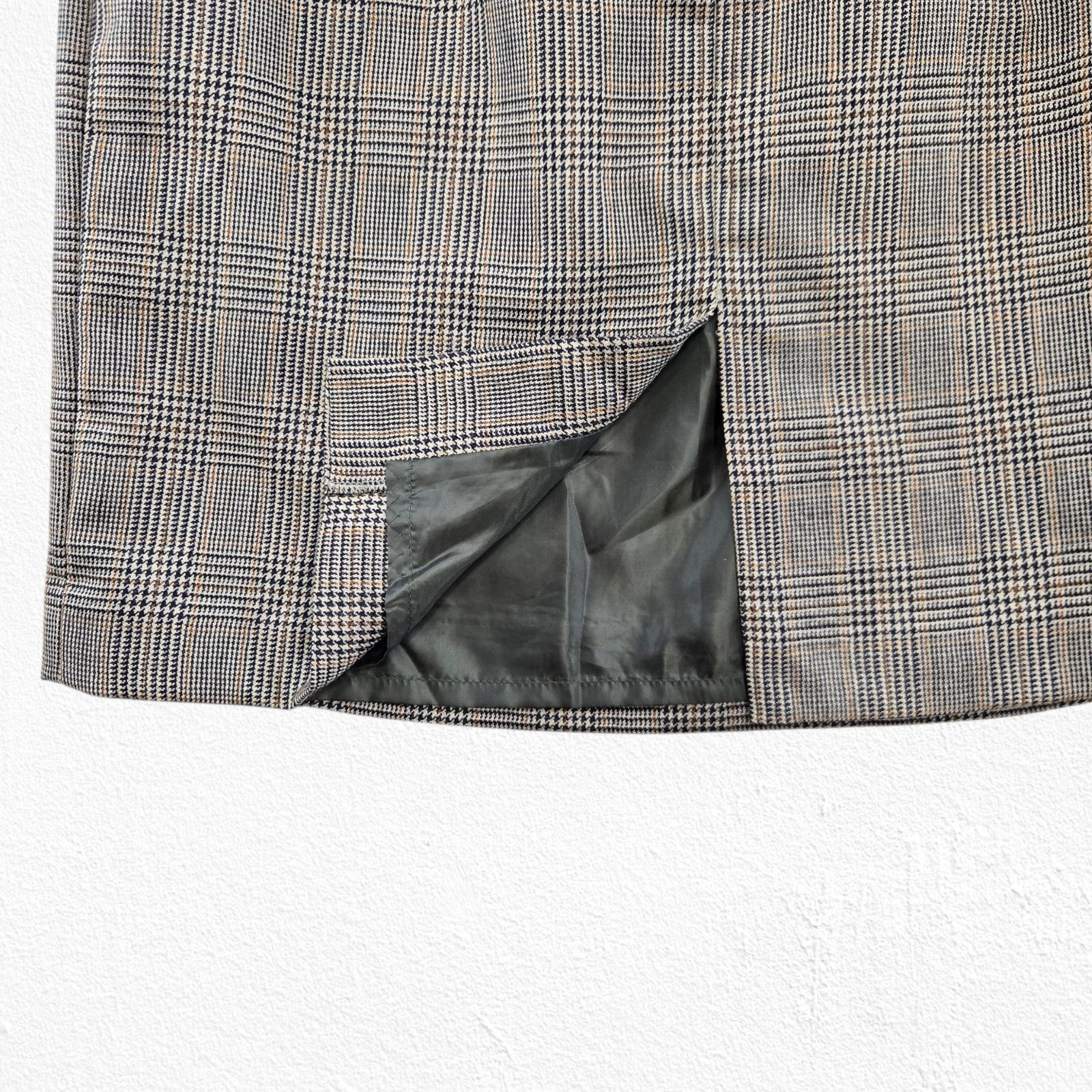 Halston Halston Glen Check Wool Plaid Straight A-Line Skirt Size 10 Size 32" / US 10 / IT 46 - 6 Thumbnail