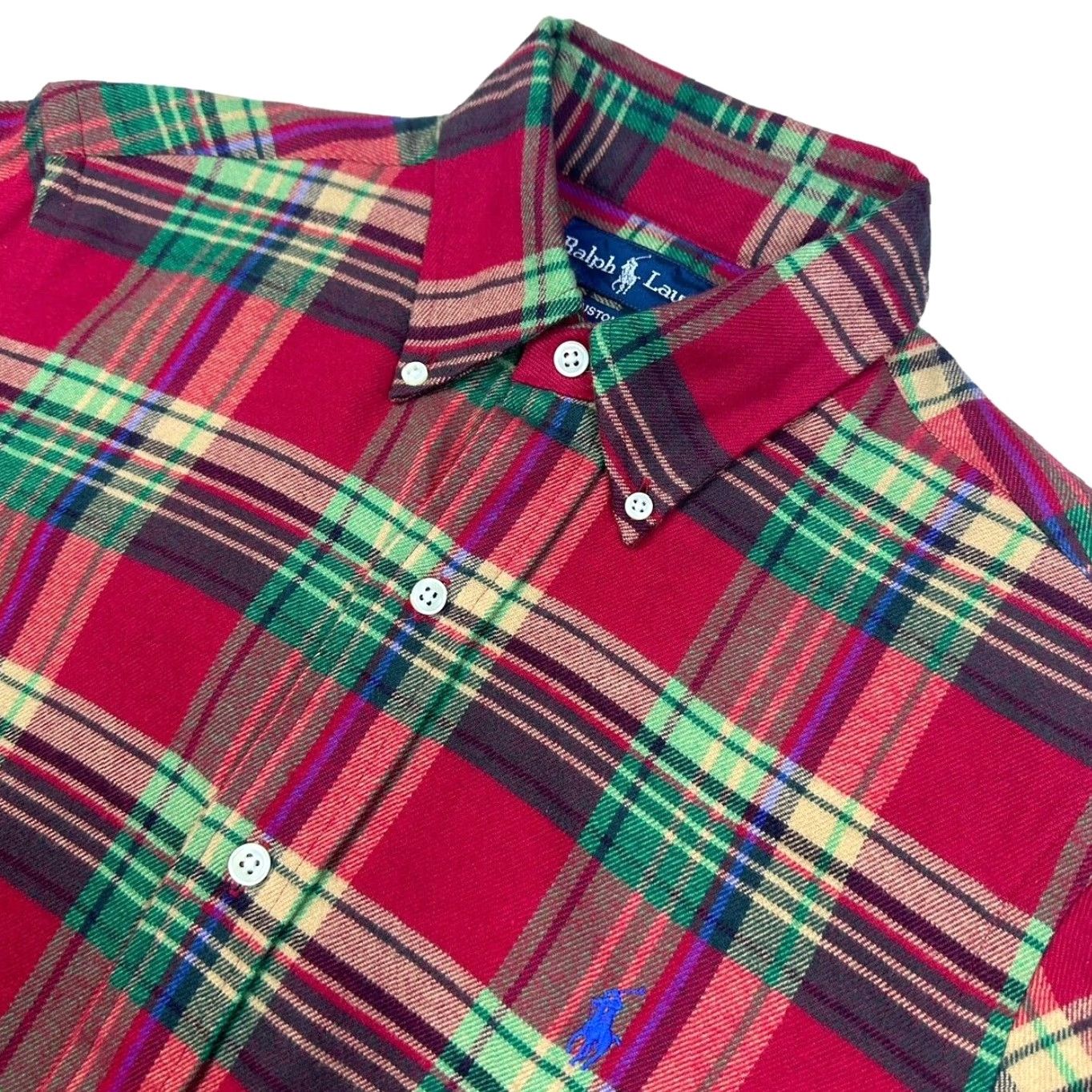Polo Ralph Lauren Polo Ralph Lauren Button-Down Shirt Mens Flannel Red/Green Plaid Small Classic Fit Button-Up Knit Cotton Size US S / EU 44-46 / 1 - 2 Thumbnail