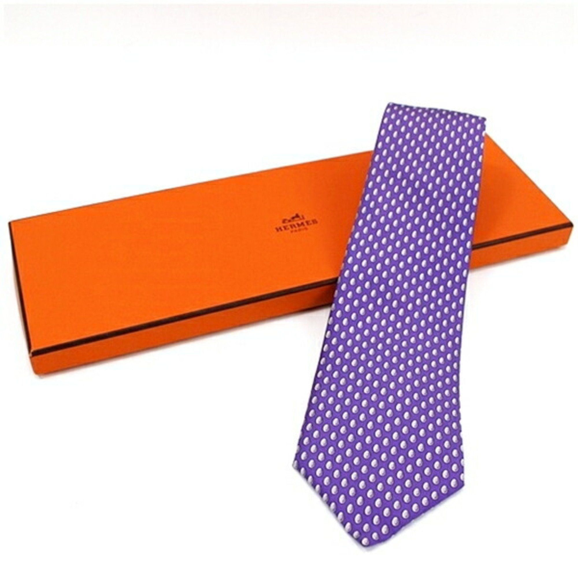 image of Hermes Silk Necktie Men's in Purple