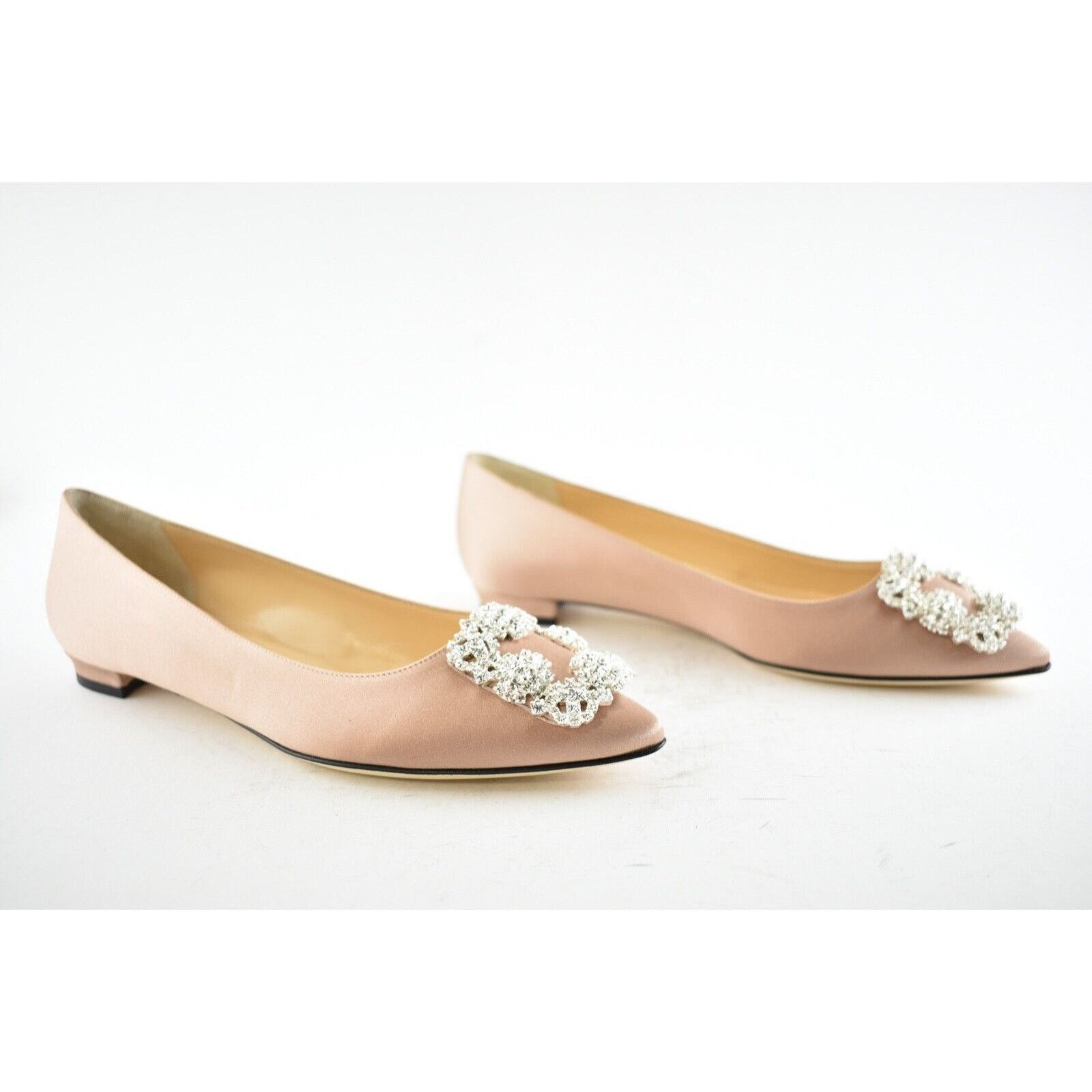 Manolo Blahnik Hangisi Satin Jewel Buckle Ballerina Ballet Flat 36 Size US 6 / IT 36 - 2 Thumbnail