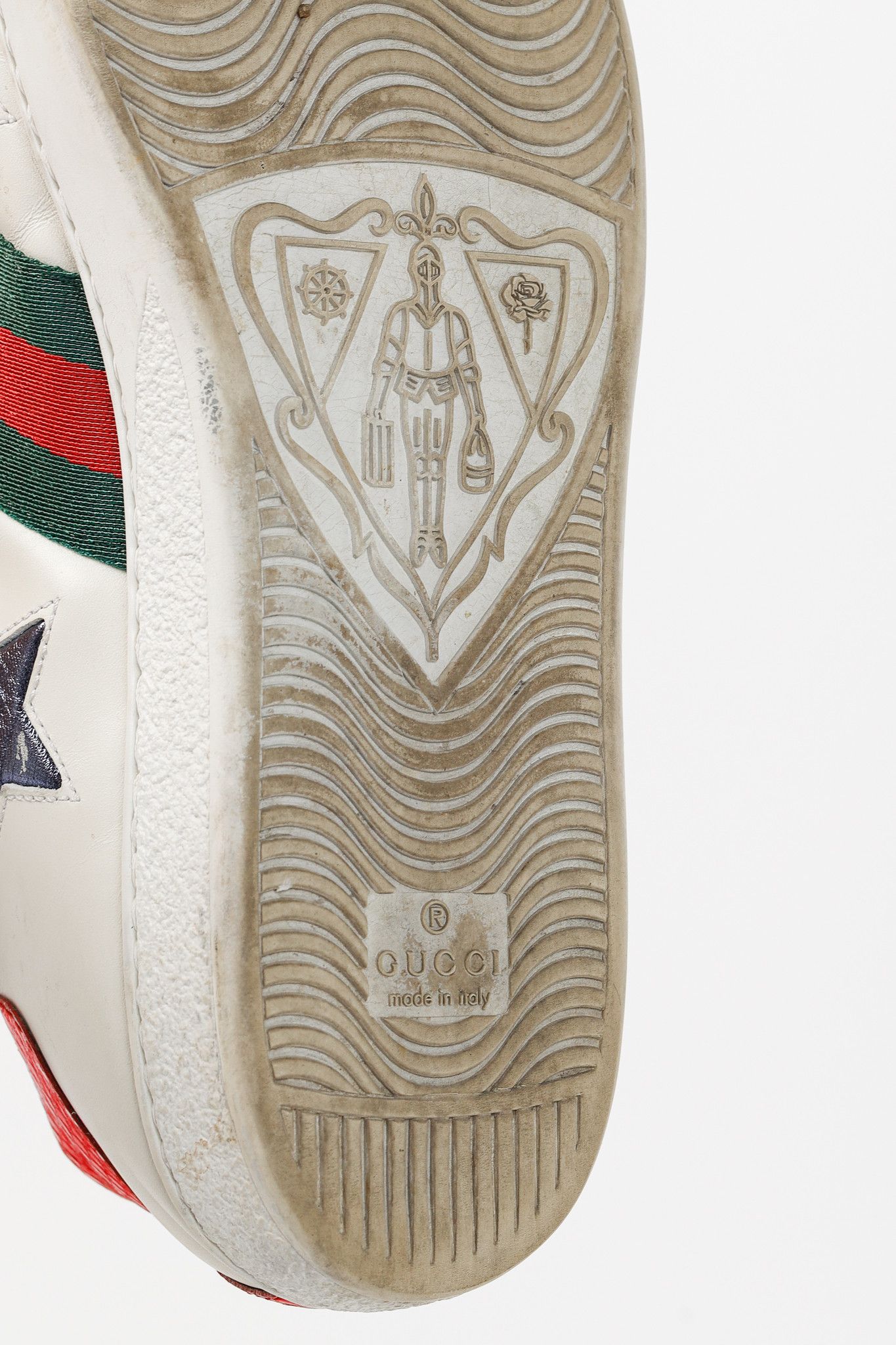 Gucci Gucci Ace Stars White Leather Low-Top Sneakers Size US 8 / IT 38 - 5 Thumbnail