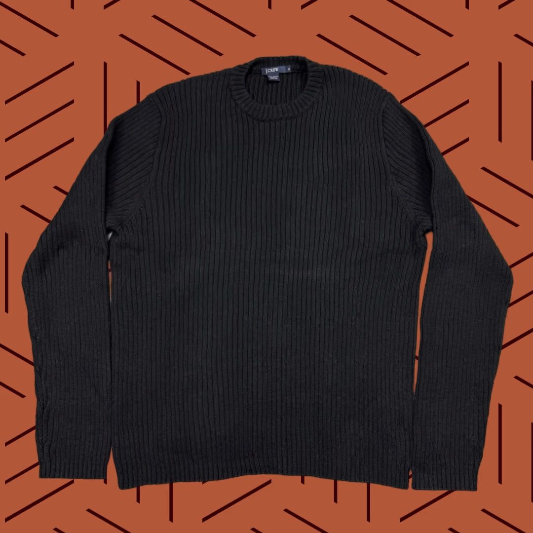 VINTAGE J.CREW Men's Sweater Knit Pullover Casual All Seasons XS Black 90s Y2K Preppy
