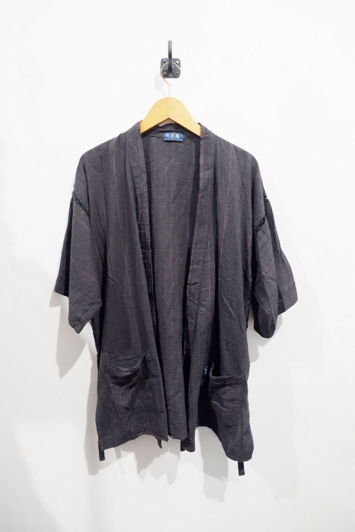 45rpm Vintage Hanten Indigo Japan Linen Kimono Size US L / EU 52-54 / 3 - 1 Thumbnail