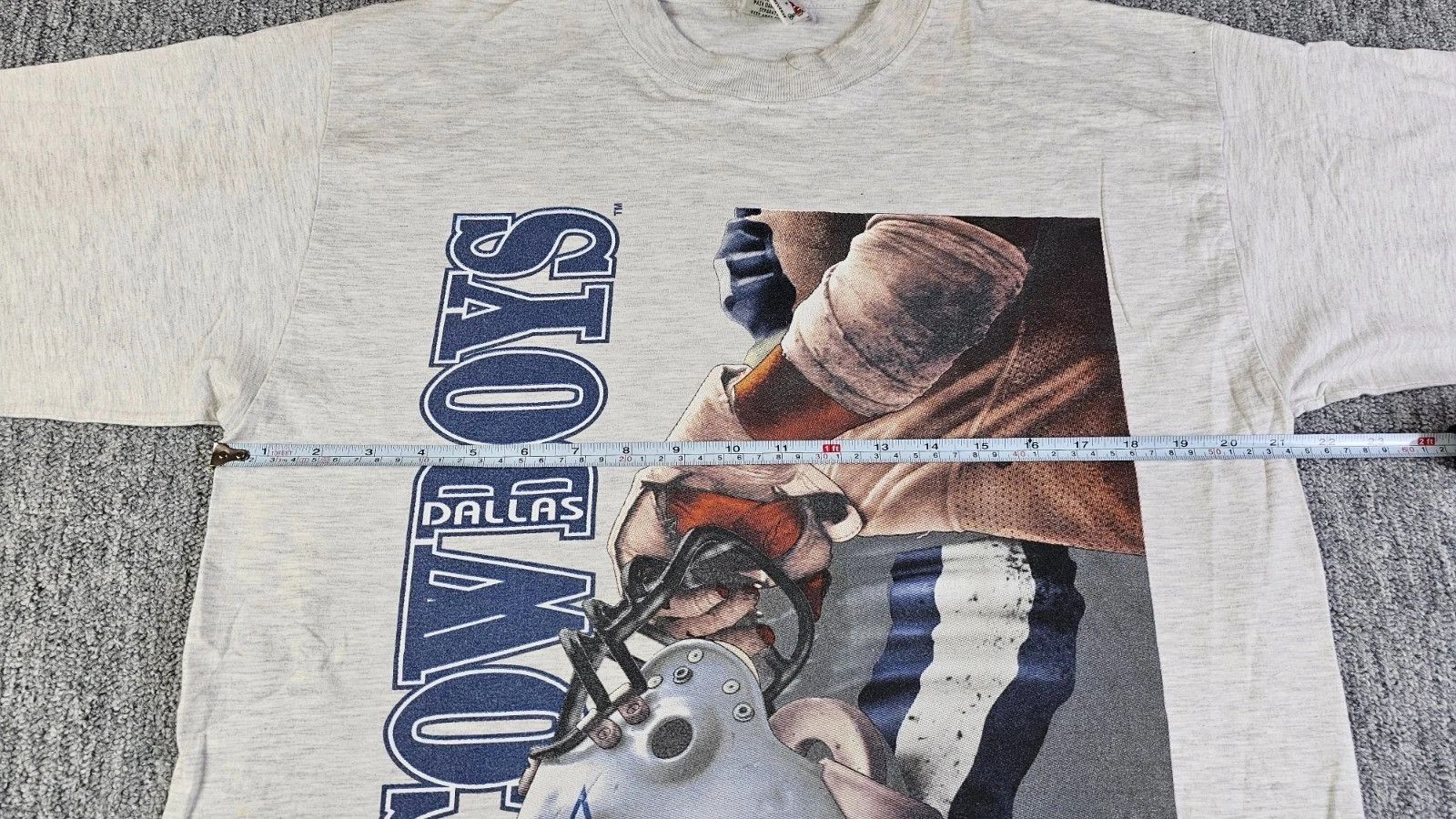Other Nutmeg Mills 1996 Dallas Cowboys Single Stitch NFL Tee Men L Size US XXL / EU 58 / 5 - 9 Thumbnail