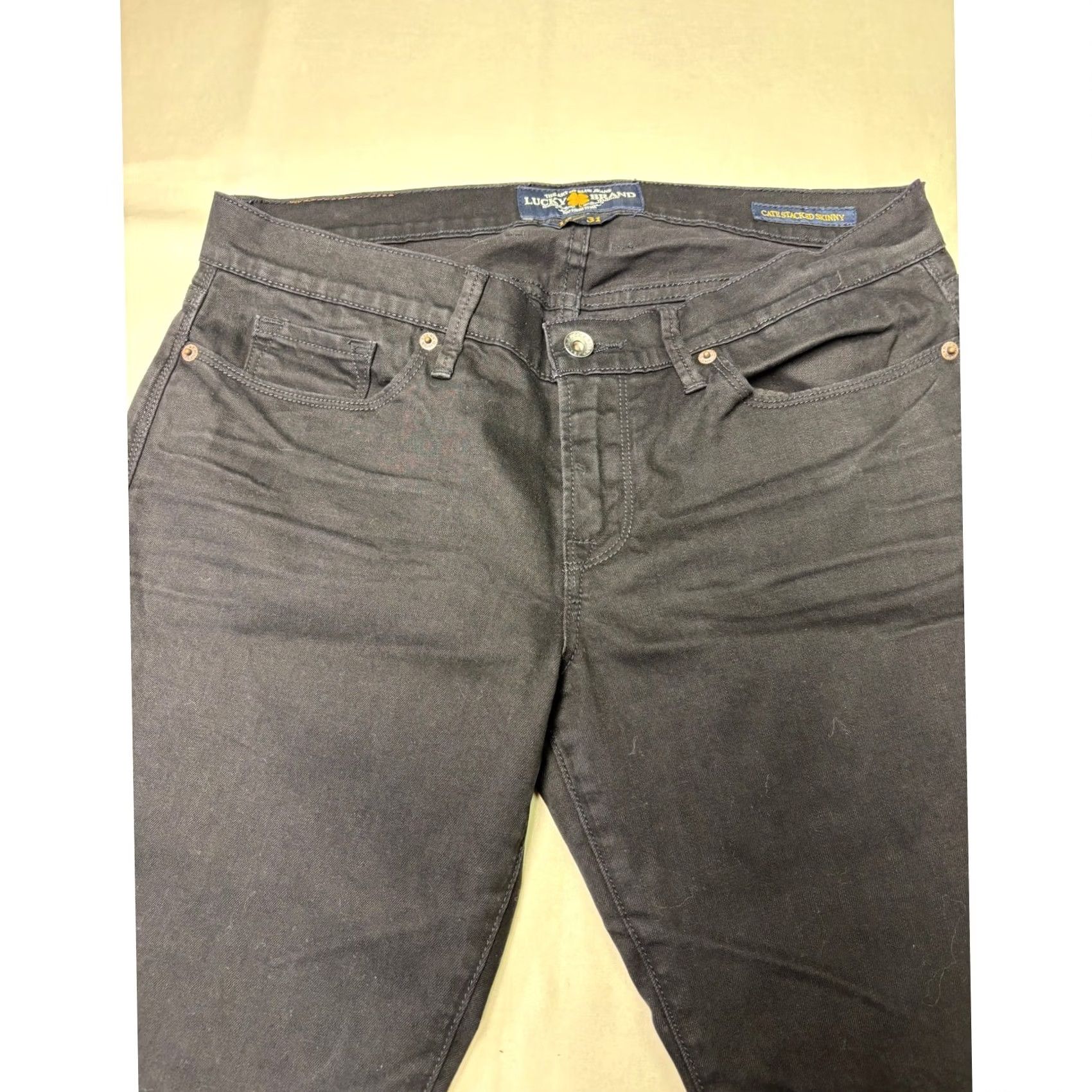 Lucky Brand Lucky Brand Cate Stacked Skinny Jeans Womens 12/31 W34XL30 Black Denim 7W11560 Size 24" / US 00 / IT 34 - 2 Thumbnail