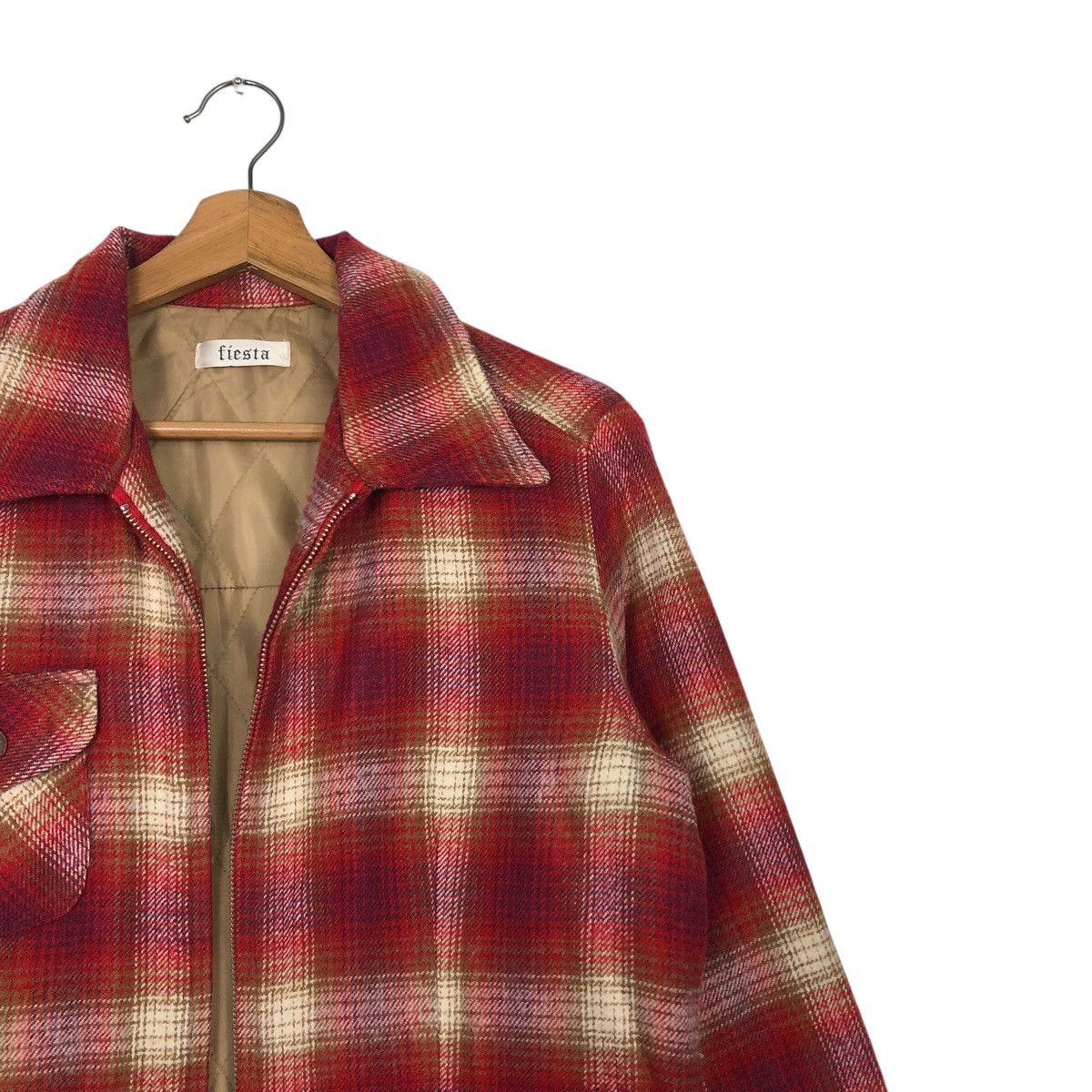 Japanese Brand 📌Vintage Zipper Flannel Jacket Worker Fiesta Tartan Design Size US M / EU 48-50 / 2 - 7 Thumbnail