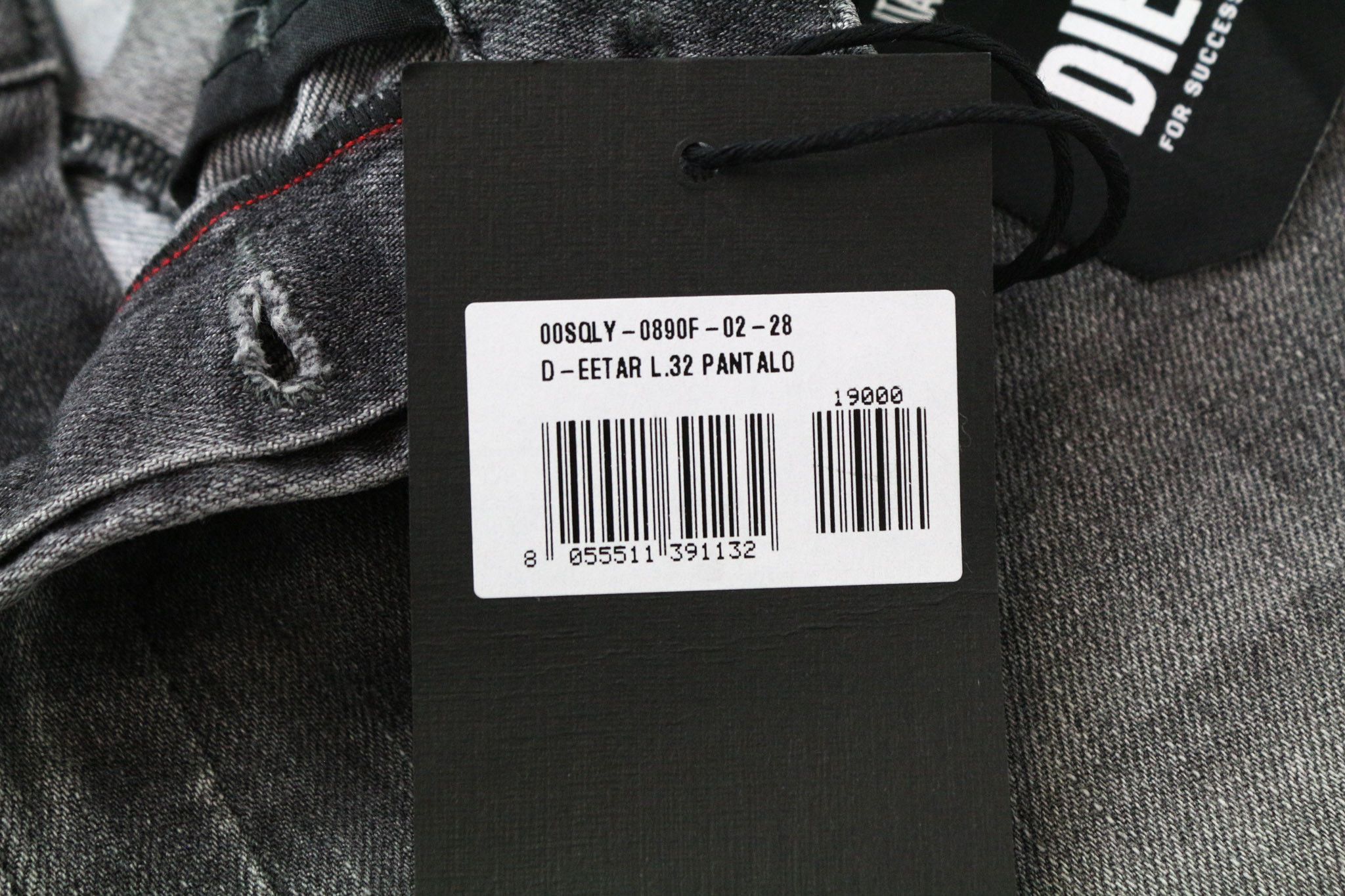 Diesel D-EETAR 0890F W28/L32 Grey Stretch Jeans 75264 Size US 28 / EU 44 - 6 Thumbnail