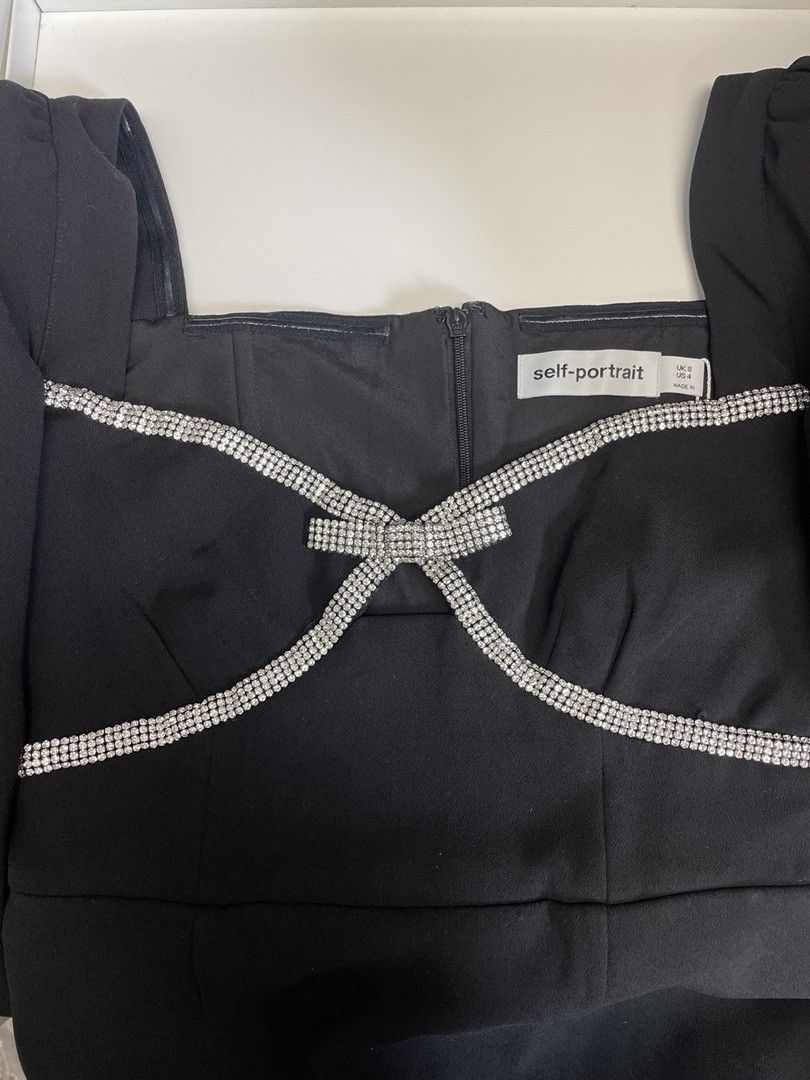 Self-Portrait SELF PORTRAIT Bow-Detail Mini Dress Size S / US 4 / IT 40 - 5 Thumbnail