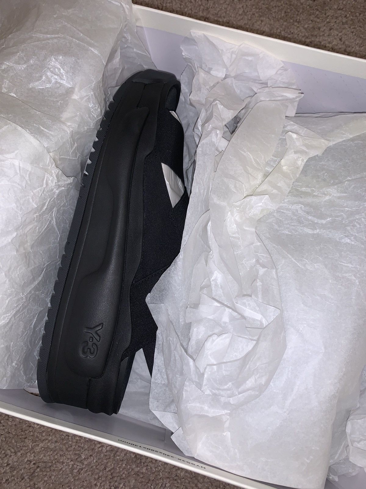 Yohji Yamamoto Y3 RIVALRY TRIPLE BLACK QASA STRAP PLATFORM SANDAL Size US 12 / EU 45 - 5 Thumbnail