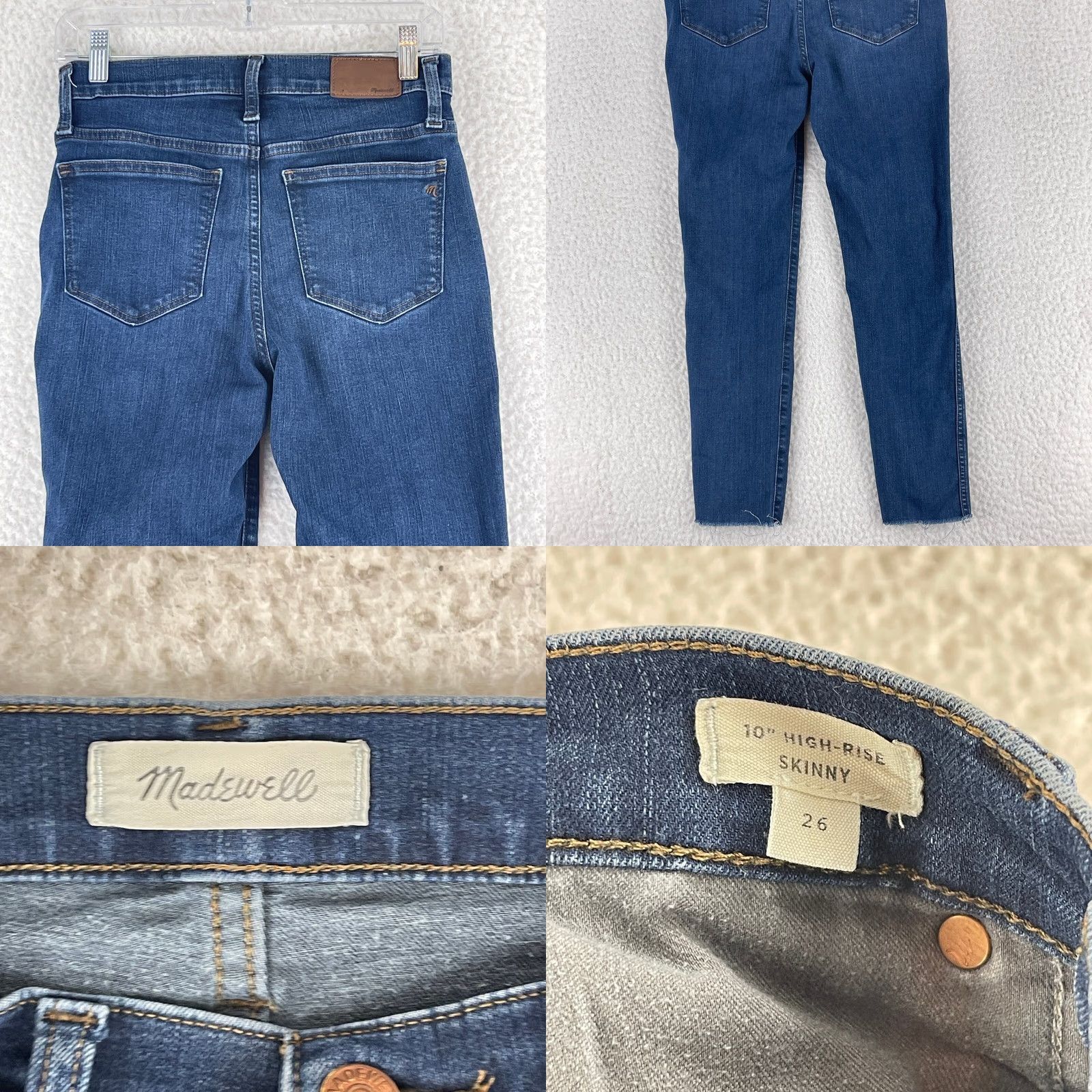 Madewell Madewell Jeans Womens 10" High-Rise Skinny Regular Size 26 Blue Denim Frayed Hems Size 26" / US 2 / IT 38 - 9 Thumbnail
