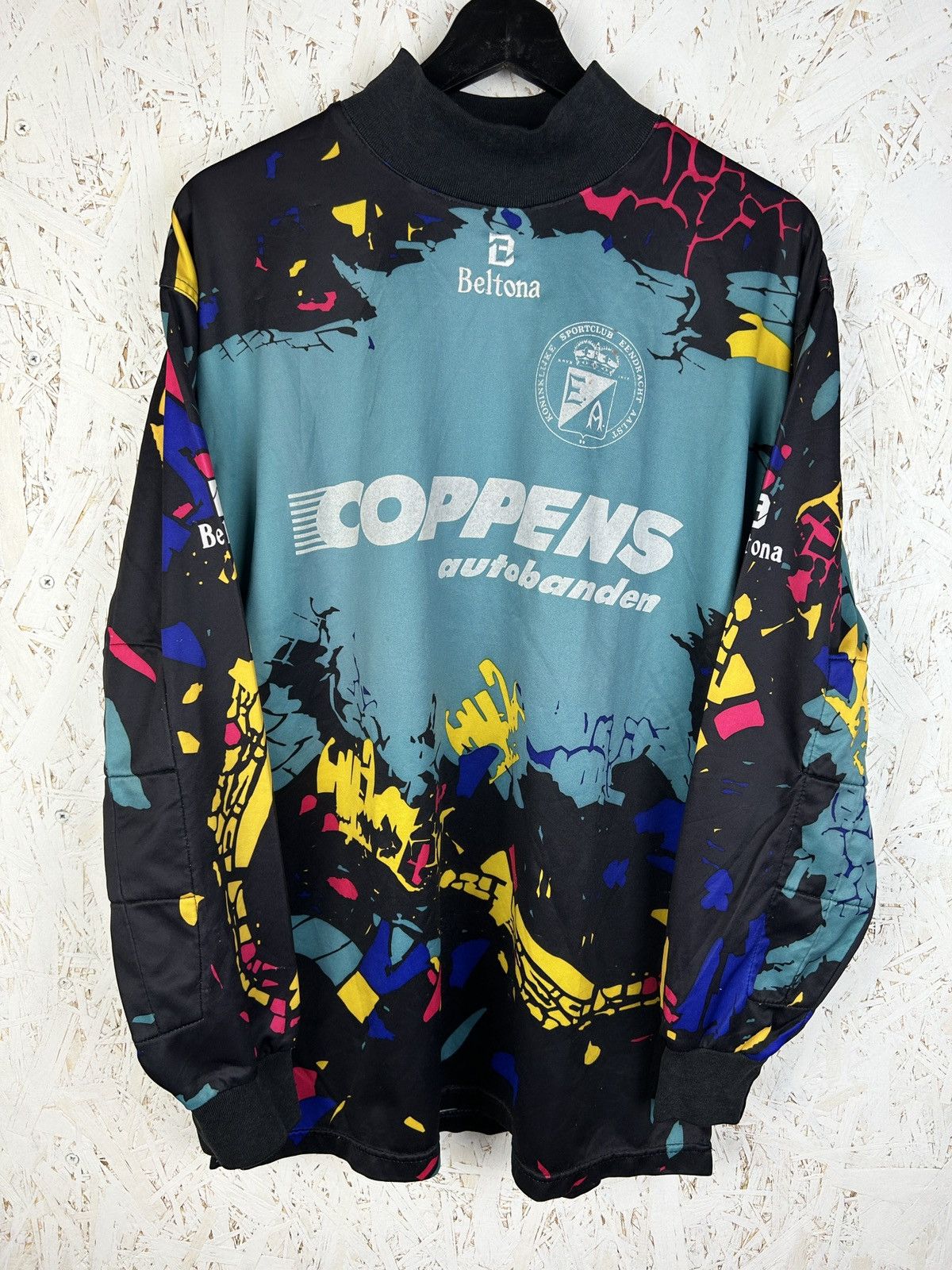 Vintage 90s Beltona Eendracht Aalst Match Worn/Issue #20 GK Jersey Size US M / EU 48-50 / 2 - 1 Thumbnail