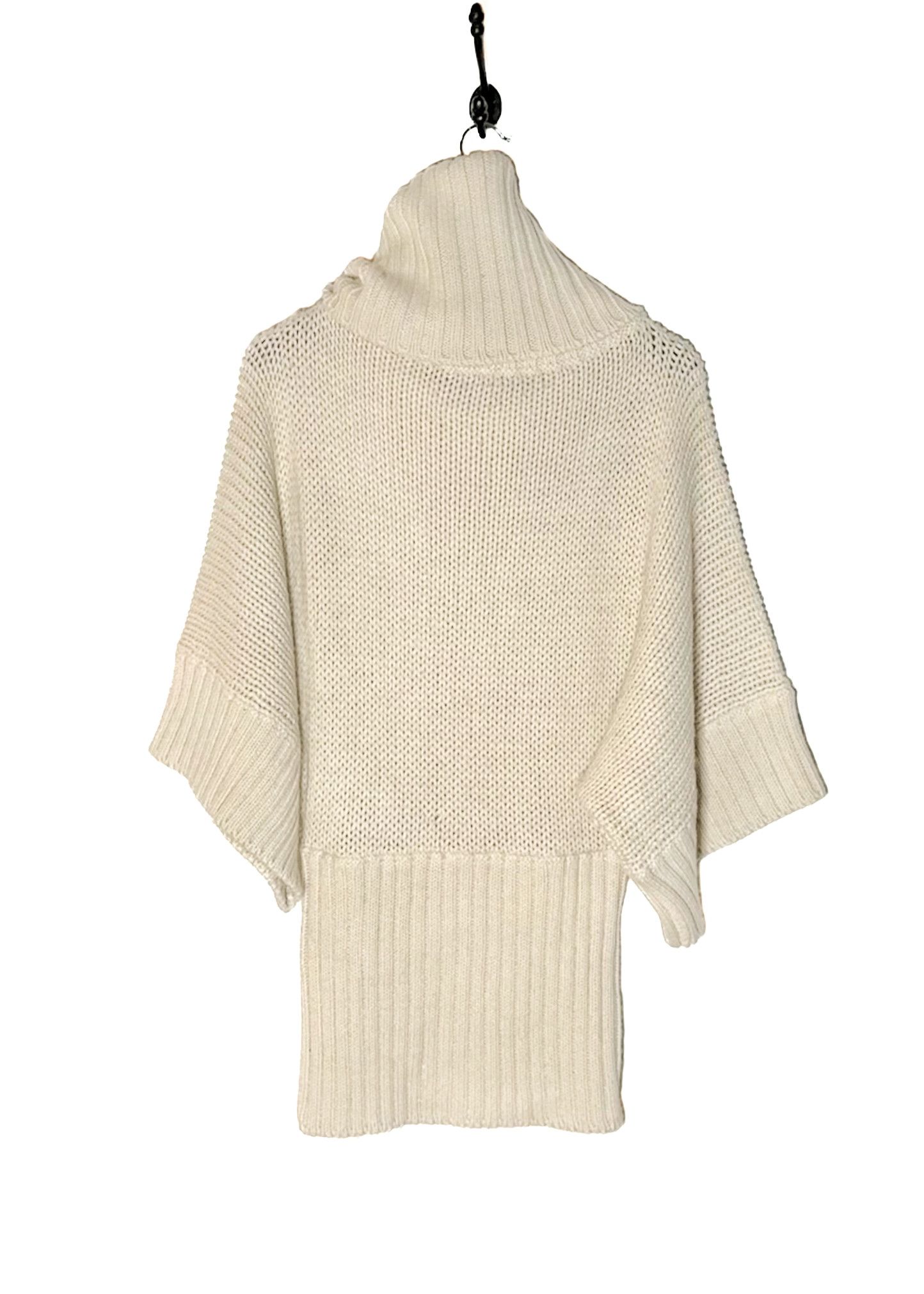 Dolce & Gabbana Dolce & Gabbana Ivory Chunky Knit Alpaca Poncho Sweater Size M / US 6-8 / IT 42-44 - 4 Thumbnail