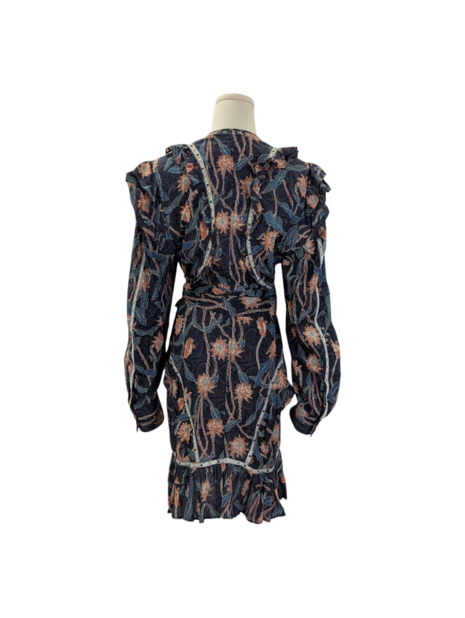 Isabel Marant Navy Overall Printed Dress Size XS / US 0-2 / IT 36-38 - 2 Thumbnail
