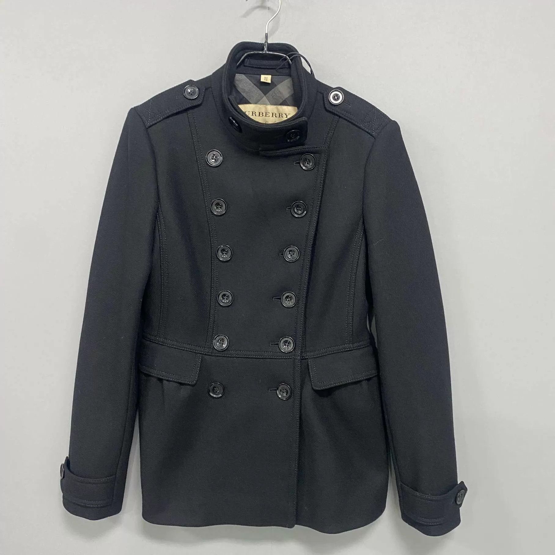 Burberry Burberry Women's Black Wool Button Coat UK8 Size S / US 4 / IT 40 - 1 Thumbnail