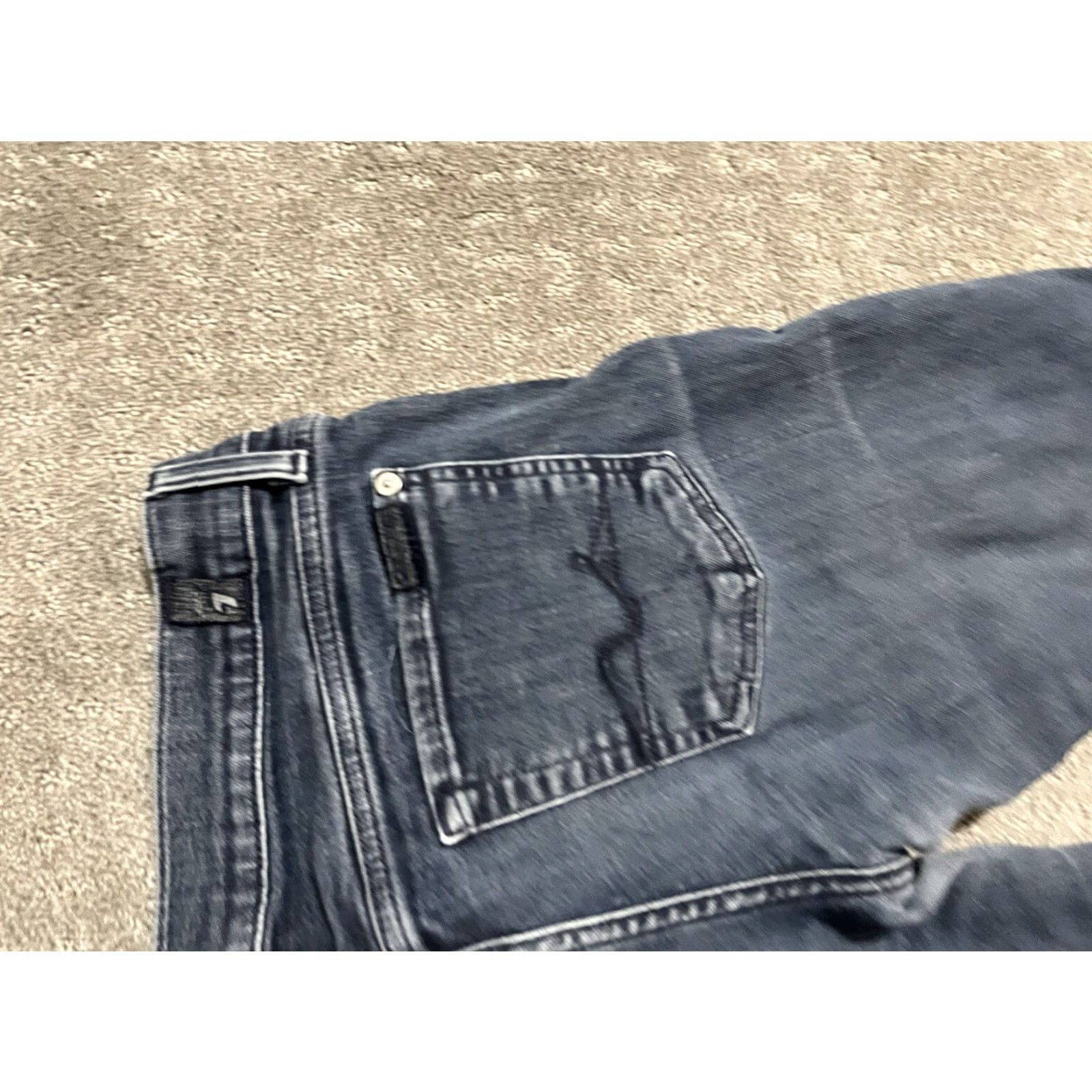 7 For All Mankind 7 For All Mankind Roxanne Women's Jeans Skinny Blue Wash Distressed 29 Blue Denim Cotton Blend 7 For All Mankind Brand Modern 2000s Womens Size ONE SIZE - 5 Thumbnail