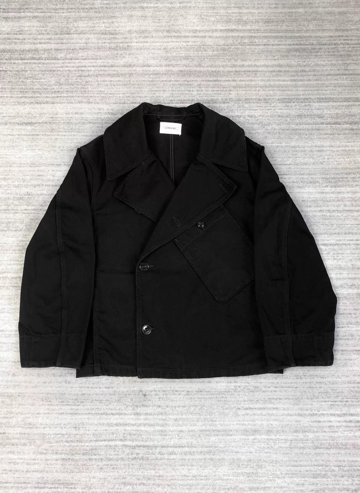 Lemaire black double-breasted jacket with collar Size US XXS / EU 40 - 1 Thumbnail
