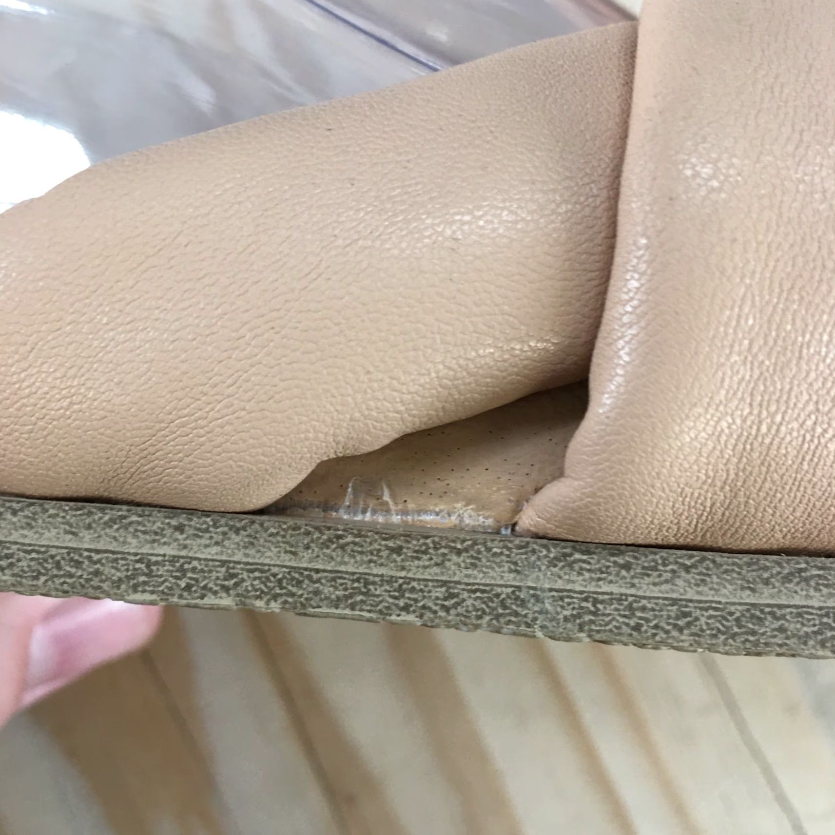 Vintage Universal Thread Sandals Womens 9.5 Slide Tan Faux Leather Slip On Casual Flats Size US 10 / IT 40 - 5 Thumbnail