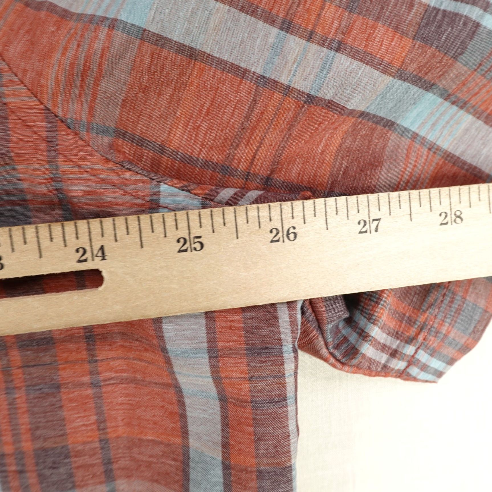 Vintage VINTAGE LL Bean Shirt Mens XL Orange Blue Plaid Button Up Short Sleeve Pockets Workwear Size US XL / EU 56 / 4 - 6 Thumbnail
