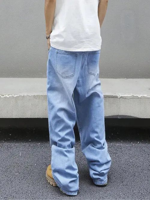 Jean × Vintage Baggy jeans Pants street oose fit Asymmetrical Size US 32 / EU 48 - 1 Thumbnail