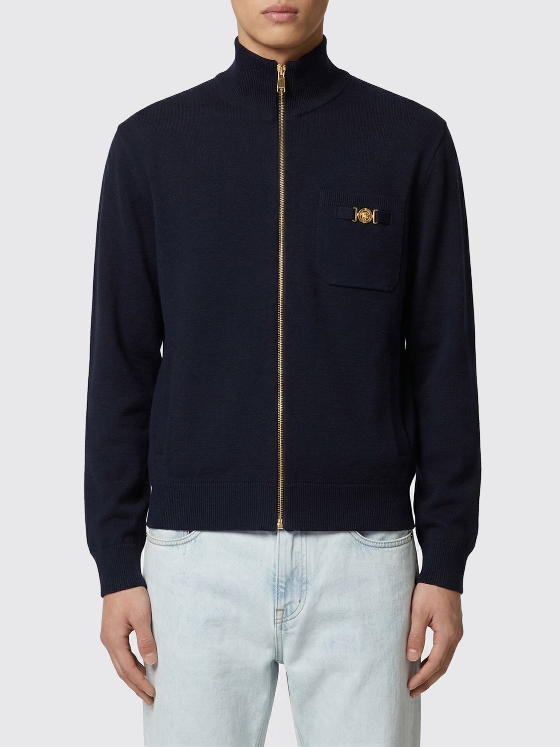 Versace Versace Sweater Men Blue Size US XL / EU 56 / 4 - 1 Thumbnail