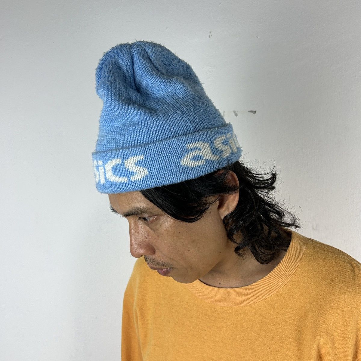 Asics × Japanese Brand × Vintage 1990s Asics - Blue Cyan Beanie Size ONE SIZE - 4 Thumbnail