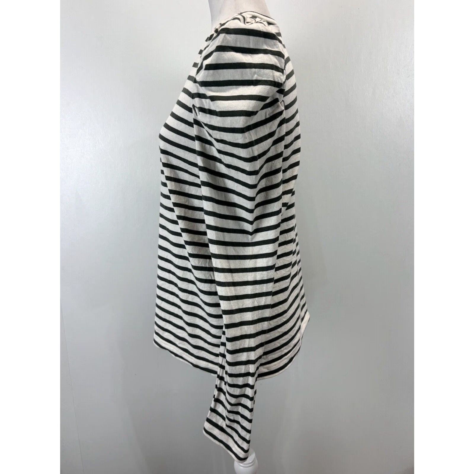Rebecca Minkoff Rebecca Minkoff Puff Sleeve Long Sleeve Striped Ivory Shirt Top Women's Medium Size M / US 6-8 / IT 42-44 - 2 Thumbnail