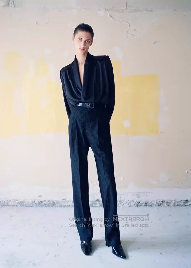Saint Laurent Paris Saint Laurent Paris Double Pleat Striped Trousers Size US 34 / EU 50 - 2 Thumbnail